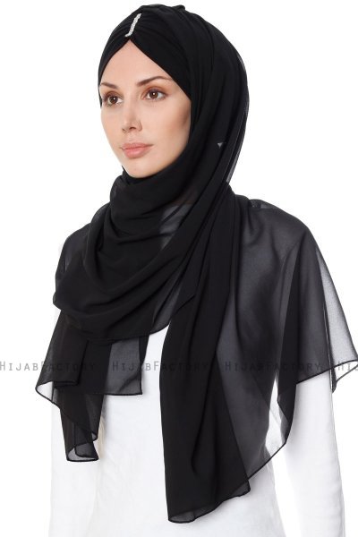 Evren - Black Chiffon Hijab