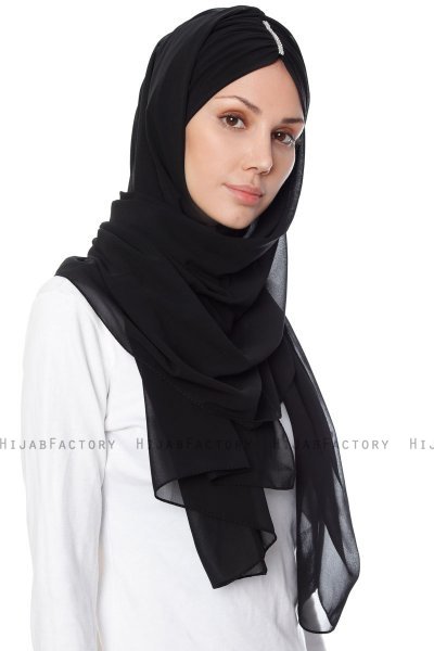 Evren - Black Chiffon Hijab