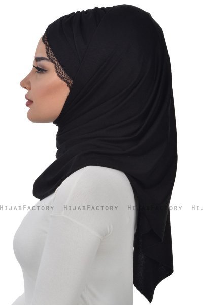 Filippa - Black Practical Cotton Hijab - Ayse Turban
