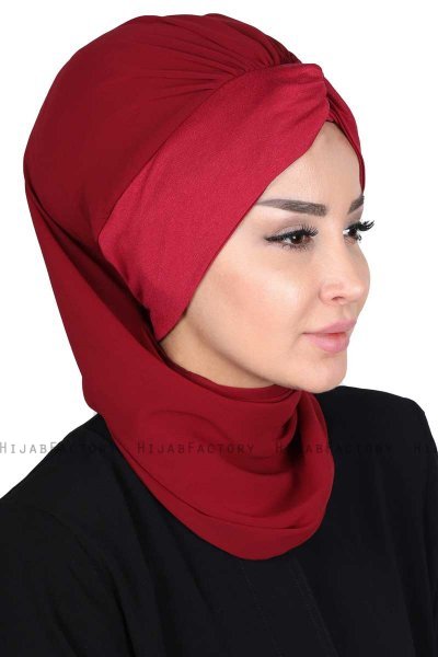 Gill - Bordeaux & Bordeaux Chiffon Turban