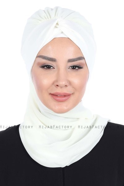Gill - Creme & Creme Chiffon Turban