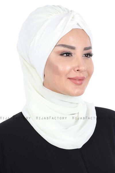 Gill - Creme & Creme Chiffon Turban