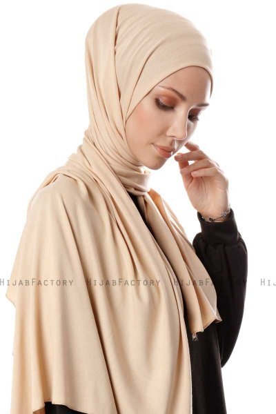 Hande - Beige Cotton Hijab - Gülsoy