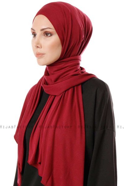Hande - Bordeaux Cotton Hijab - Gülsoy