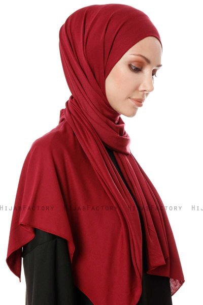 Hande - Bordeaux Cotton Hijab - Gülsoy