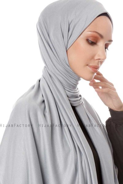 Hande - Grey Cotton Hijab - Gülsoy