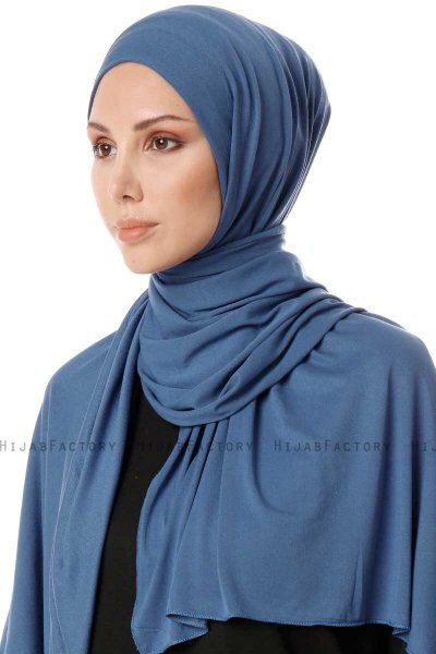 Hande - Indigo Cotton Hijab - Gülsoy