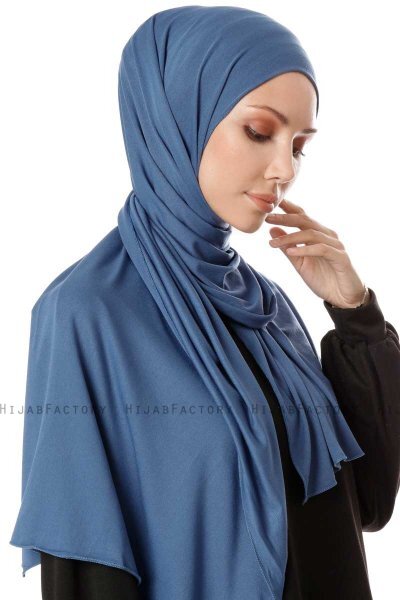 Hande - Indigo Cotton Hijab - Gülsoy