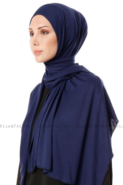 Hande - Navy Blue Cotton Hijab - Gülsoy