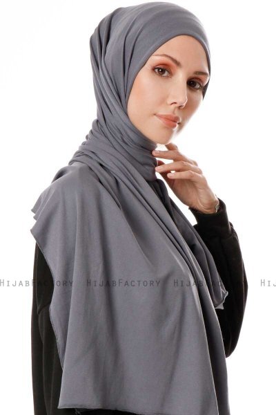 Hande - Dark Grey Cotton Hijab - Gülsoy