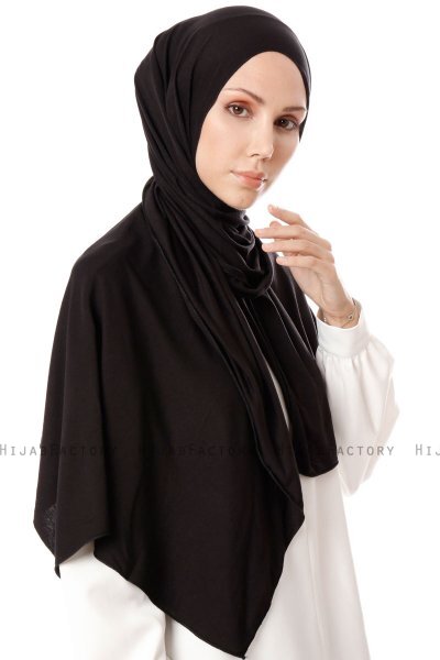 Hande - Black Cotton Hijab - Gülsoy