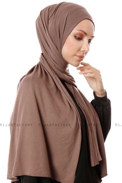 Hande - Taupe Cotton Hijab - Gülsoy