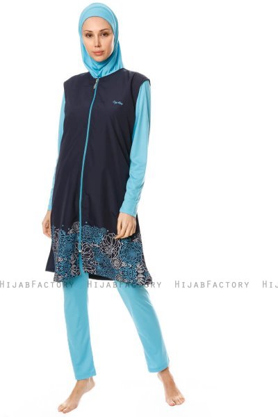 Hatice - Dark Navy Blue Burkini - Seamay
