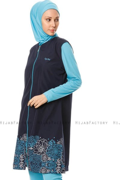 Hatice - Dark Navy Blue Burkini - Seamay
