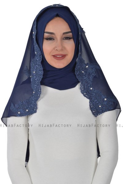 Helena - Navy Blue Practical Hijab - Ayse Turban