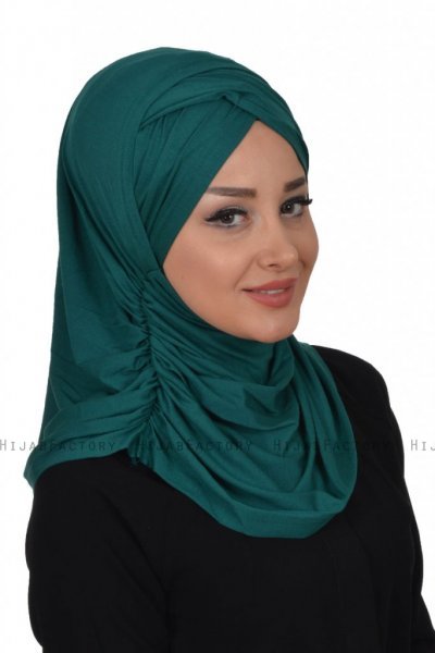 Hilda - Dark Green Cotton Hijab