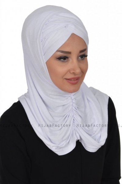 Hilda - White Cotton Hijab