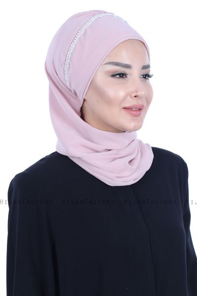 Hillevi - Dusty Pink Chiffon Instant Turban