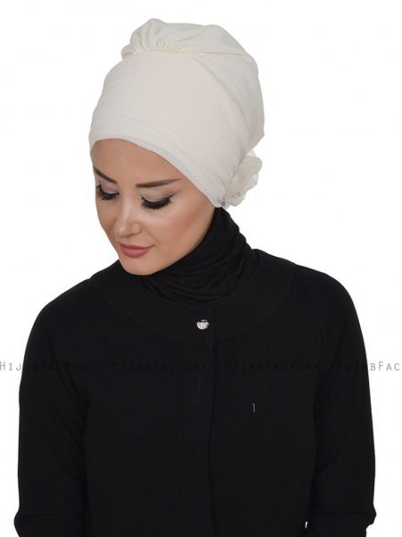 Jane Creme Chiffon Turban Ayse Turban 325918-2