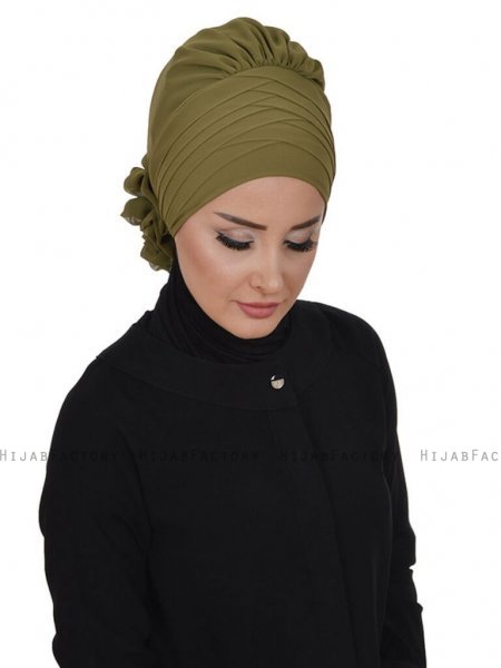 Jane Khaki Chiffon Turban Ayse Turban 325917d