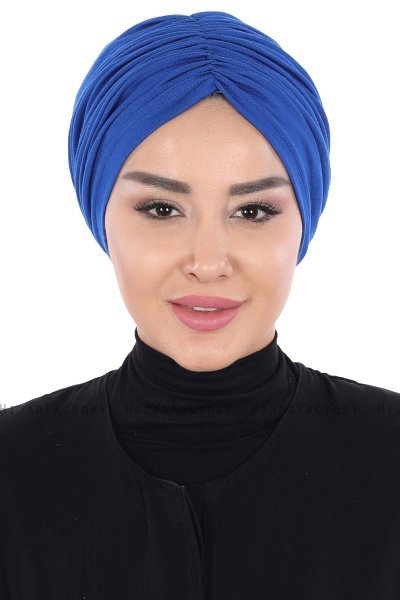 Jill - Blue Cotton Turban - Ayse Turban