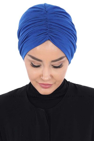Jill - Blue Cotton Turban - Ayse Turban