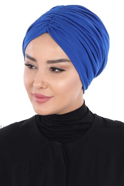 Jill - Blue Cotton Turban - Ayse Turban