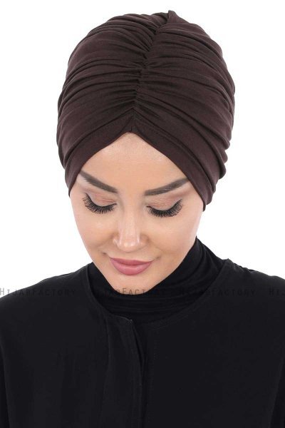 Jill - Brown Cotton Turban - Ayse Turban