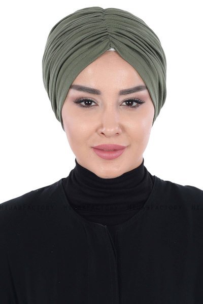 Jill - Khaki Cotton Turban - Ayse Turban