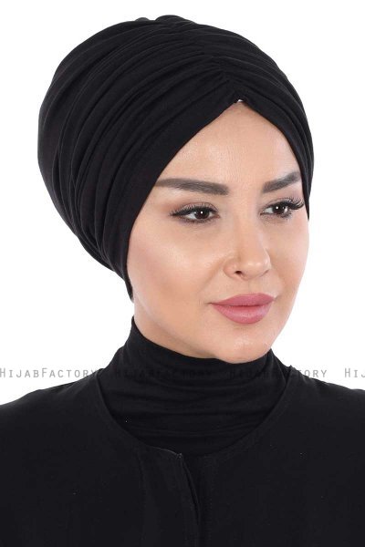 Jill - Black Cotton Turban - Ayse Turban