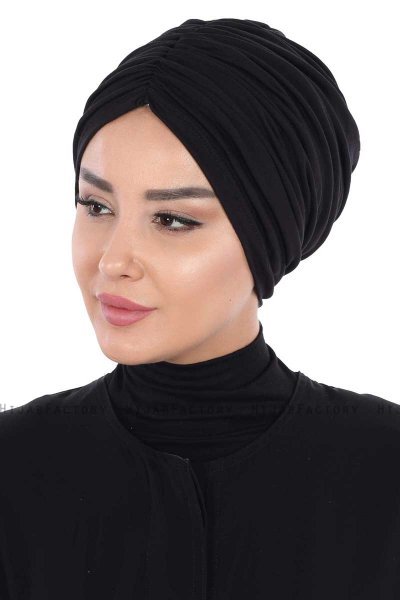 Jill - Black Cotton Turban - Ayse Turban