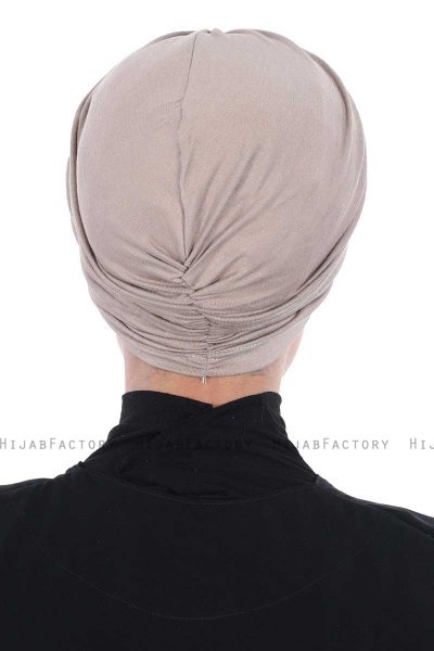 Jill - Taupe Cotton Turban - Ayse Turban