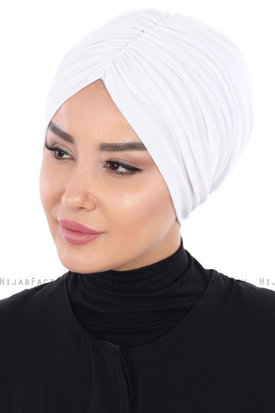 Jill - White Cotton Turban - Ayse Turban