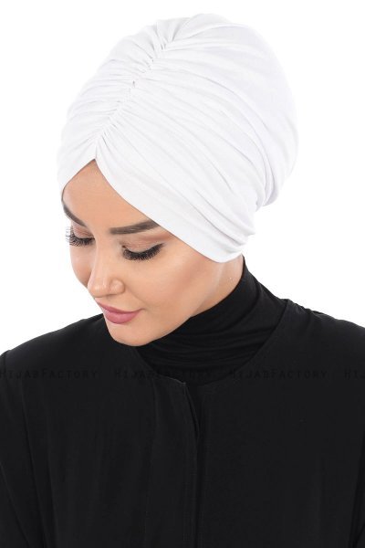 Jill - White Cotton Turban - Ayse Turban