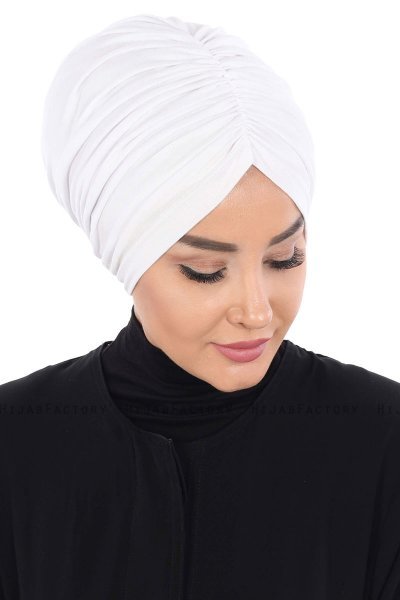 Jill - White Cotton Turban - Ayse Turban