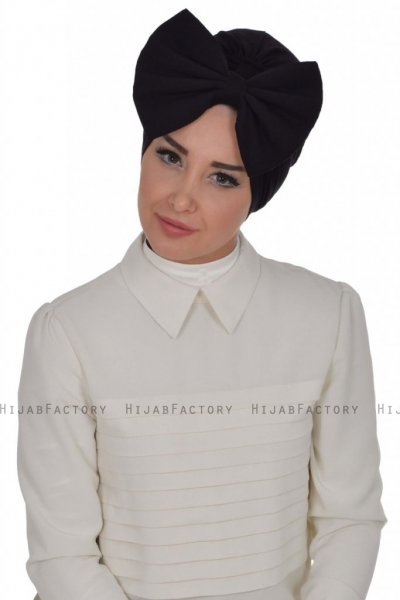 Julia - Black Cotton Turban - Ayse Turban