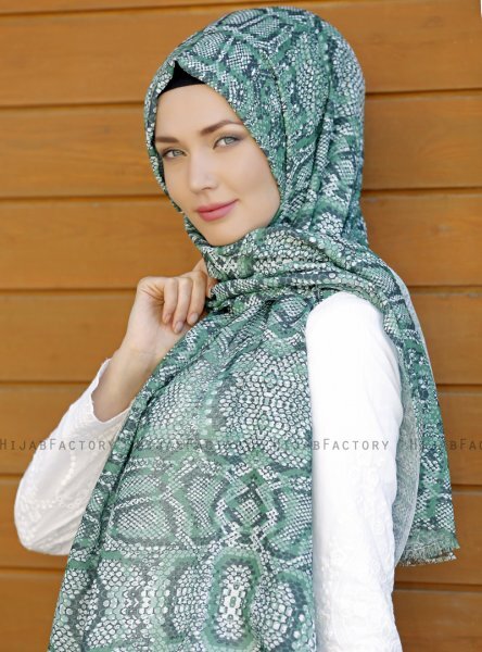 Dounia - Green Patterned Hijab