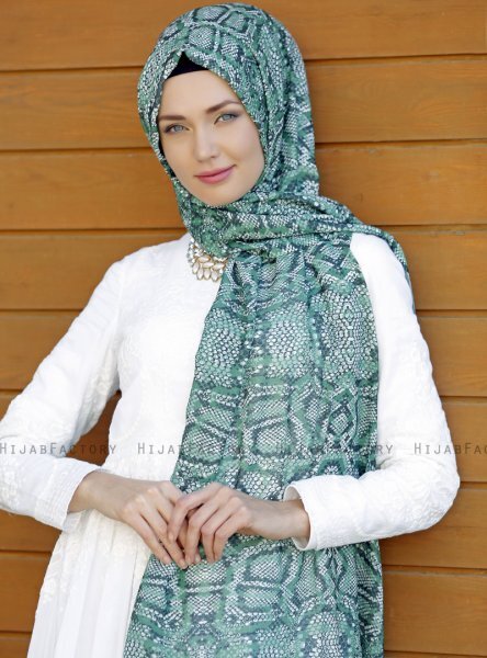 Dounia - Green Patterned Hijab