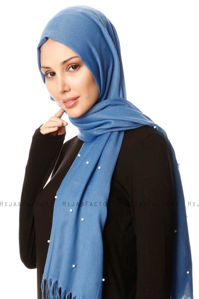 Kadri - Blue Hijab With Pearls - Özsoy