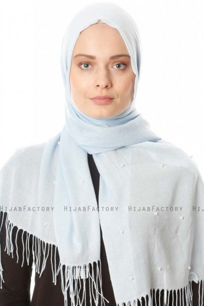 Kadri - Light Grey Hijab With Pearls - Özsoy