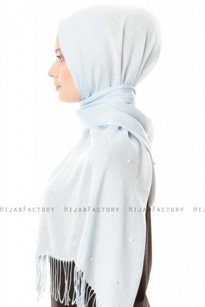 Kadri - Light Grey Hijab With Pearls - Özsoy