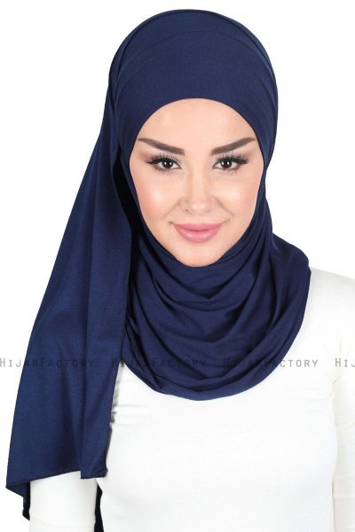 Kaisa - Navy Blue Practical Cotton Hijab