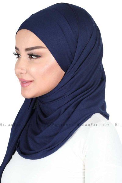 Kaisa - Navy Blue Practical Cotton Hijab