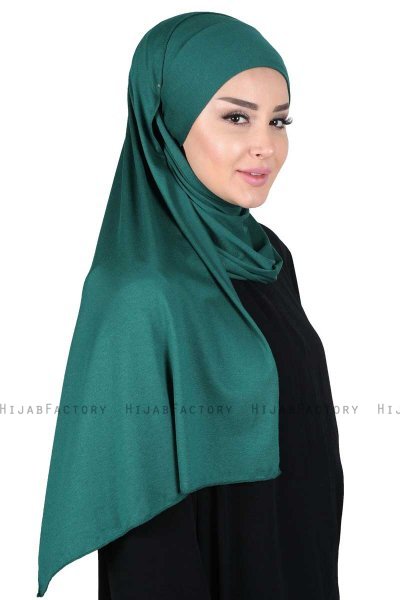 Kaisa - Dark Green Practical Cotton Hijab