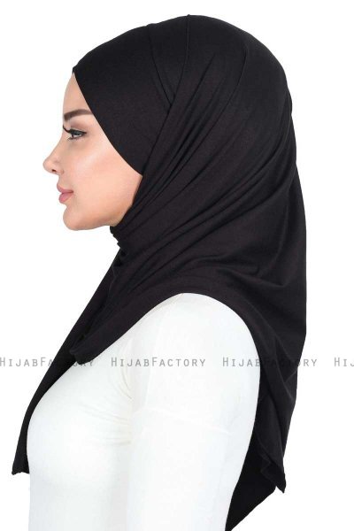Kaisa - Black Practical Cotton Hijab