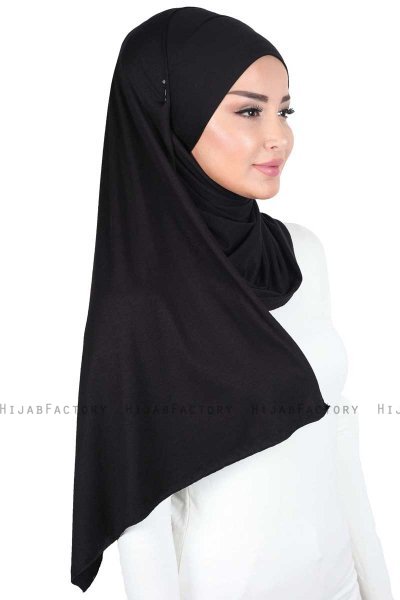 Kaisa - Black Practical Cotton Hijab