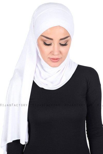 Kaisa - White Practical Cotton Hijab