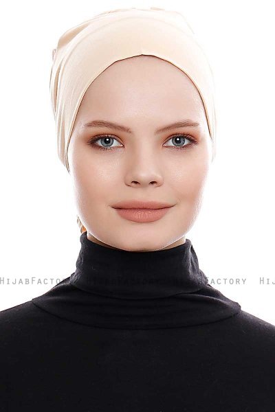 Kiraz - Beige Cotton XXL Underscarf - Ecardin