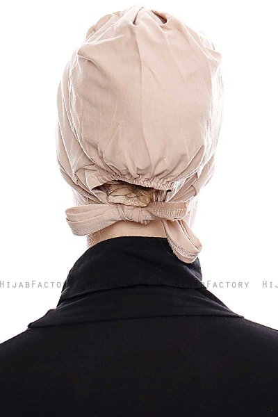 Kiraz - Light Taupe Cotton XXL Underscarf - Ecardin