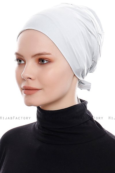 Kiraz - Light Gray Cotton XXL Underscarf - Ecardin